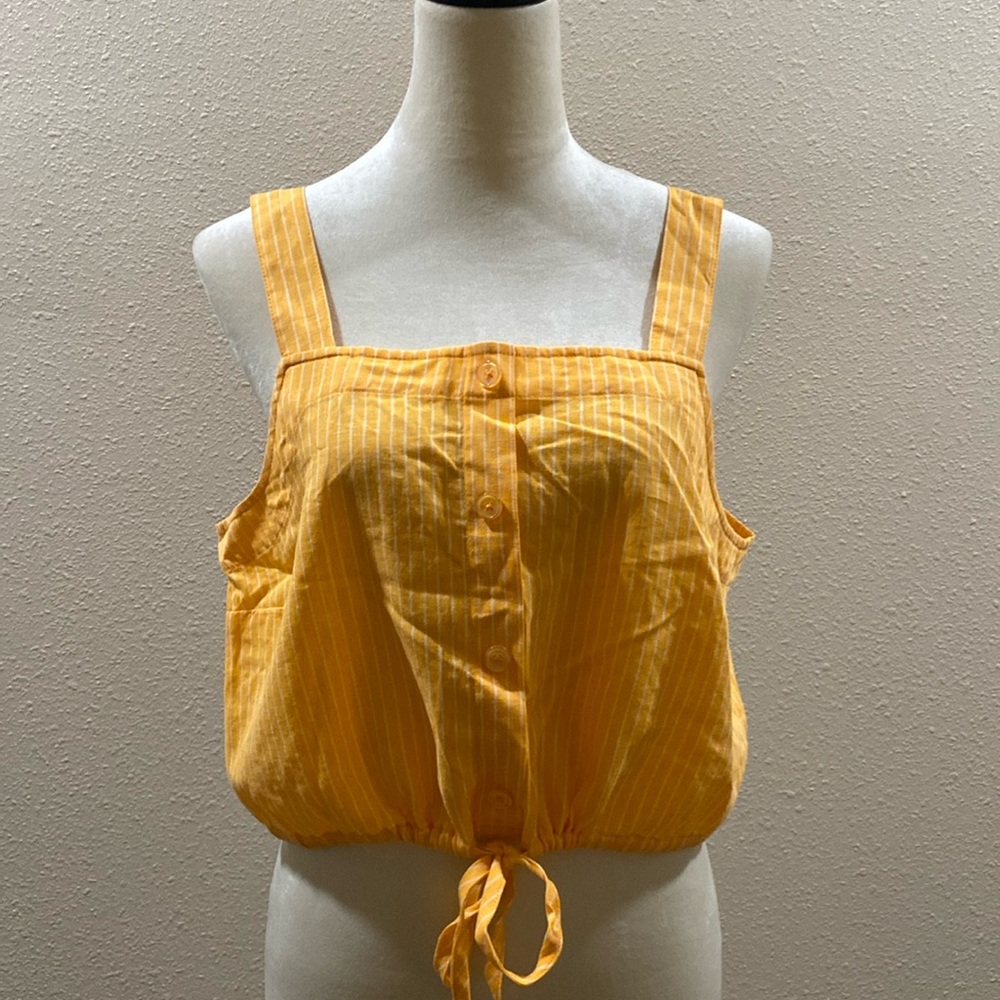 Cute bright orange and white crop tank, by a new day
